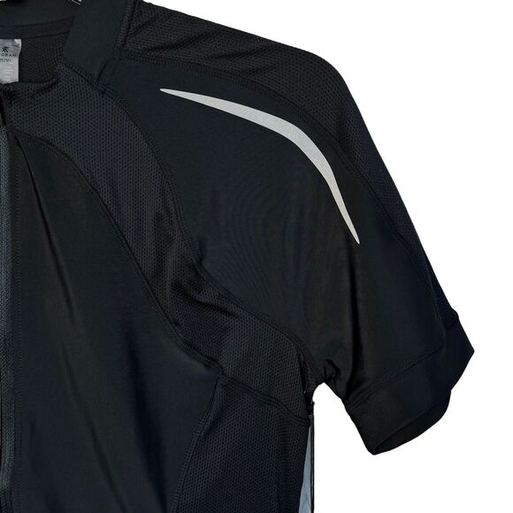 Kyodan Active Cycle X-Large Top Zip-Up Short Sleeve Stretch Pockets Black Womens - Picture 2 of 8